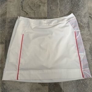 Adidas White Athletic Skort with Red and Blue Details